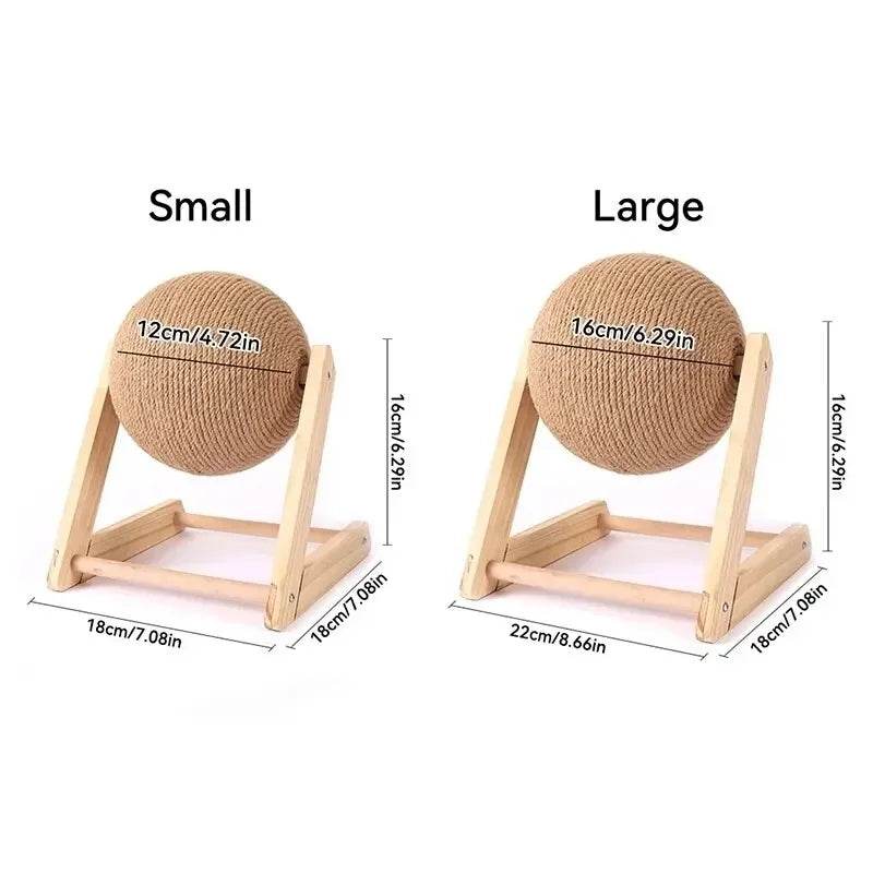 Cratchers pour chats, jouets en boule de Sisal et de bois, Triangle Stable pour chats, objets d'intérieur robustes, grattage frais sur support, rotation - Animaleriex