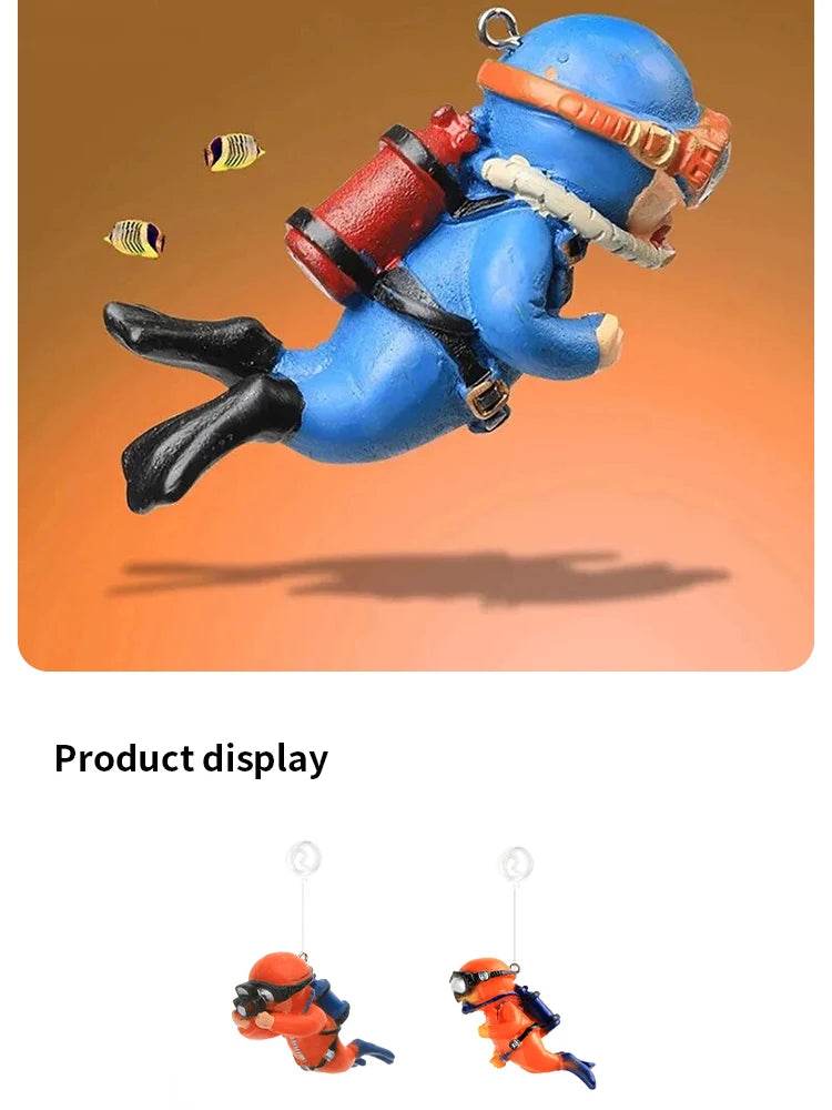 Ornement d'aquarium de plongée flottant – Décoration de plongeur sous-marin réaliste pour aquarium, ajoute du plaisir et du style à votre configuration aquatique. - Animaleriex