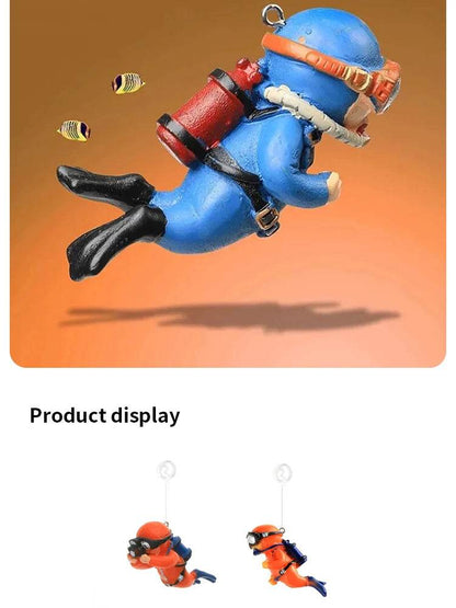 Ornement d'aquarium de plongée flottant – Décoration de plongeur sous-marin réaliste pour aquarium, ajoute du plaisir et du style à votre configuration aquatique. - Animaleriex