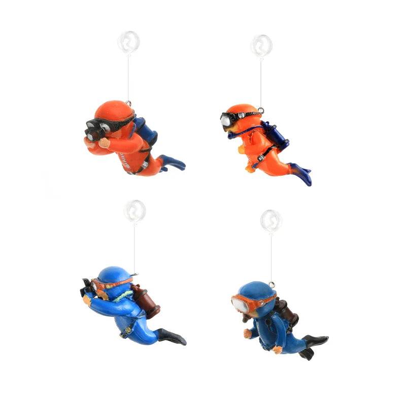 Ornement d'aquarium de plongée flottant – Décoration de plongeur sous-marin réaliste pour aquarium, ajoute du plaisir et du style à votre configuration aquatique. - Animaleriex