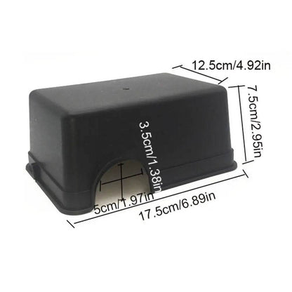 Boîte rectangulaire en plastique pour cacher les reptiles, en plastique noir, lézards, serpent, abri, maison, refuge pour petits animaux, Cage pour reptiles - Animaleriex