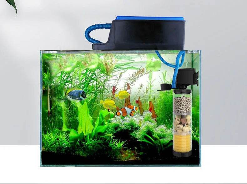 Filtre silencieux 220V 50Hz pour Aquarium, tortue, poisson, pompe à eau Submersible, Bio éponge, écumoire, fabricant de vagues, accessoires de filtres - Animaleriex