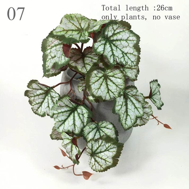 Plante de Terrarium artificielle pour amphibiens de reptiles, pour réservoir, décorations d'habitat pour animaux de compagnie, feuilles tropicales réalistes, feuille en plastique, rotin - Animaleriex