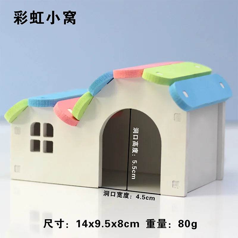 Jouet coulissant pour Hamster assemblé, cochon d'inde, ours doré, nid de maison de Hamster respirant et amusant, Chinchillas, jouet d'exercice pour Hamster, accessoire - Animaleriex