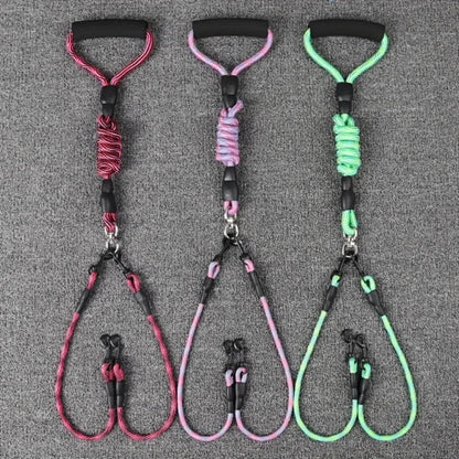 Corde de marche pour chien à double tête pour animaux de compagnie avec motif ondulé, une corde de traction à deux traînées, anti-enroulement et détachable - Animaleriex