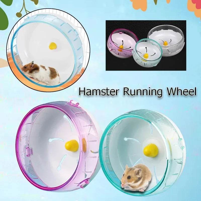 Hamster disque de course jouet Sport course silencieux Transparent petit animal de compagnie rotatif Jogging roue roue jouets animal de compagnie Hamster Cage fournitures - Animaleriex