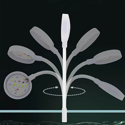 Lumière d'aquarium avec adaptateur LED à clipser, petite lumière USB à spectre complet, éclairage rotatif à 360 ° - Animaleriex