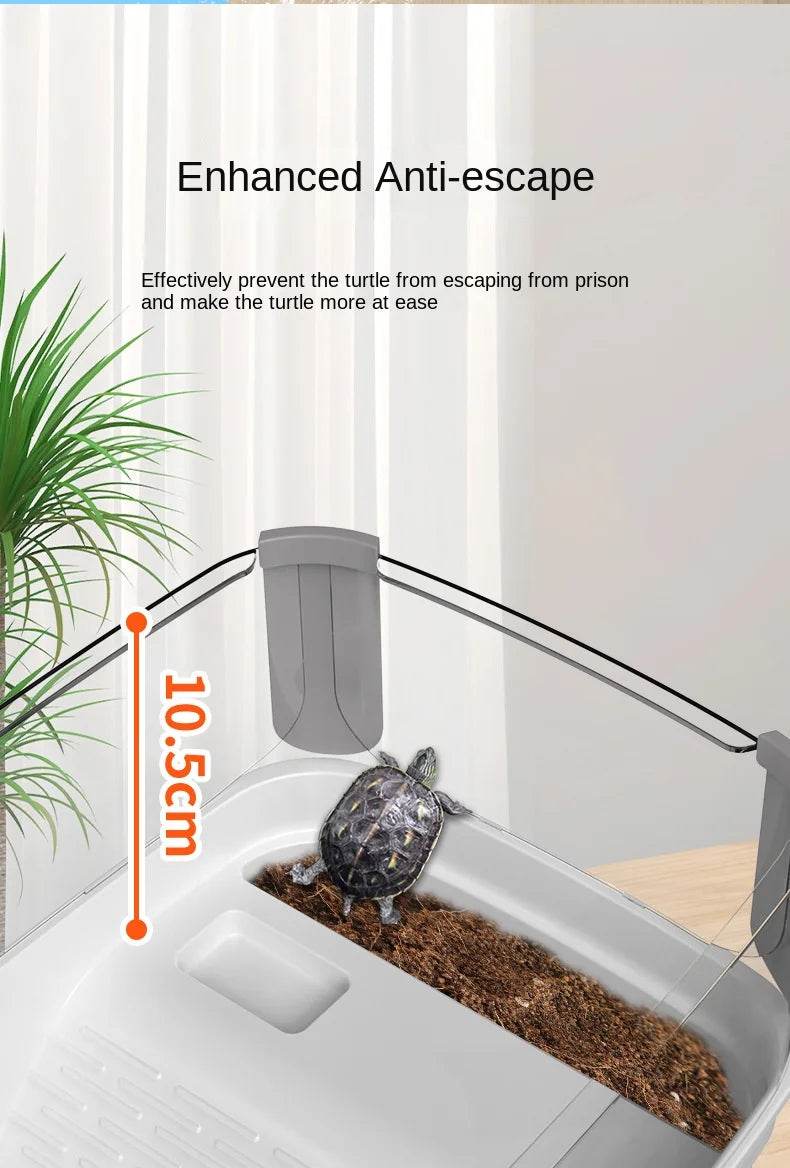 Réservoir de tortues en plastique transparent, avec zones pour la reproduction, l'alimentation, la natation, l'enclos intérieur, Cage pour tortues d'eau, habitat pour reptiles - Animaleriex