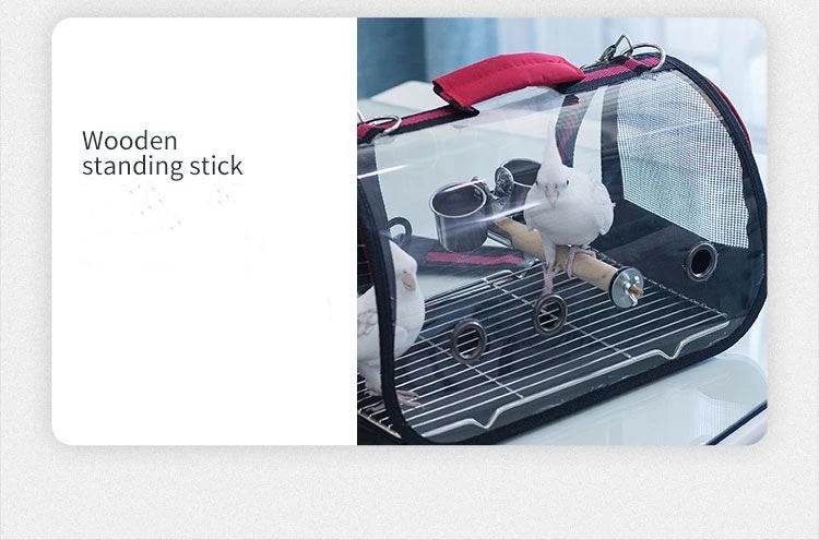 Cage de Transport pour oiseaux, transporteur de voyage avec perche, espace respirant, sac à dos de sortie pour perroquet, sac multifonctionnel pour oiseaux en plein air - Animaleriex