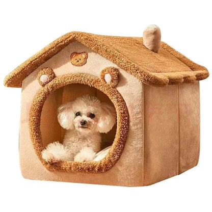 Niche d'intérieur lavable pour chat et chien, toutes saisons, coussin doux et amovible, niche pour animaux de petite et moyenne taille, fournitures durables pour animaux de compagnie - Animaleriex