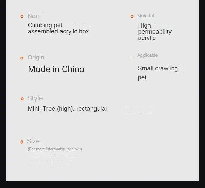 Boîte d'élevage de Terrarium pour reptiles, boîtier en acrylique, boîtier Nano arboricole pour tarentule, araignée, Scorpion, Dragon barbu - Animaleriex