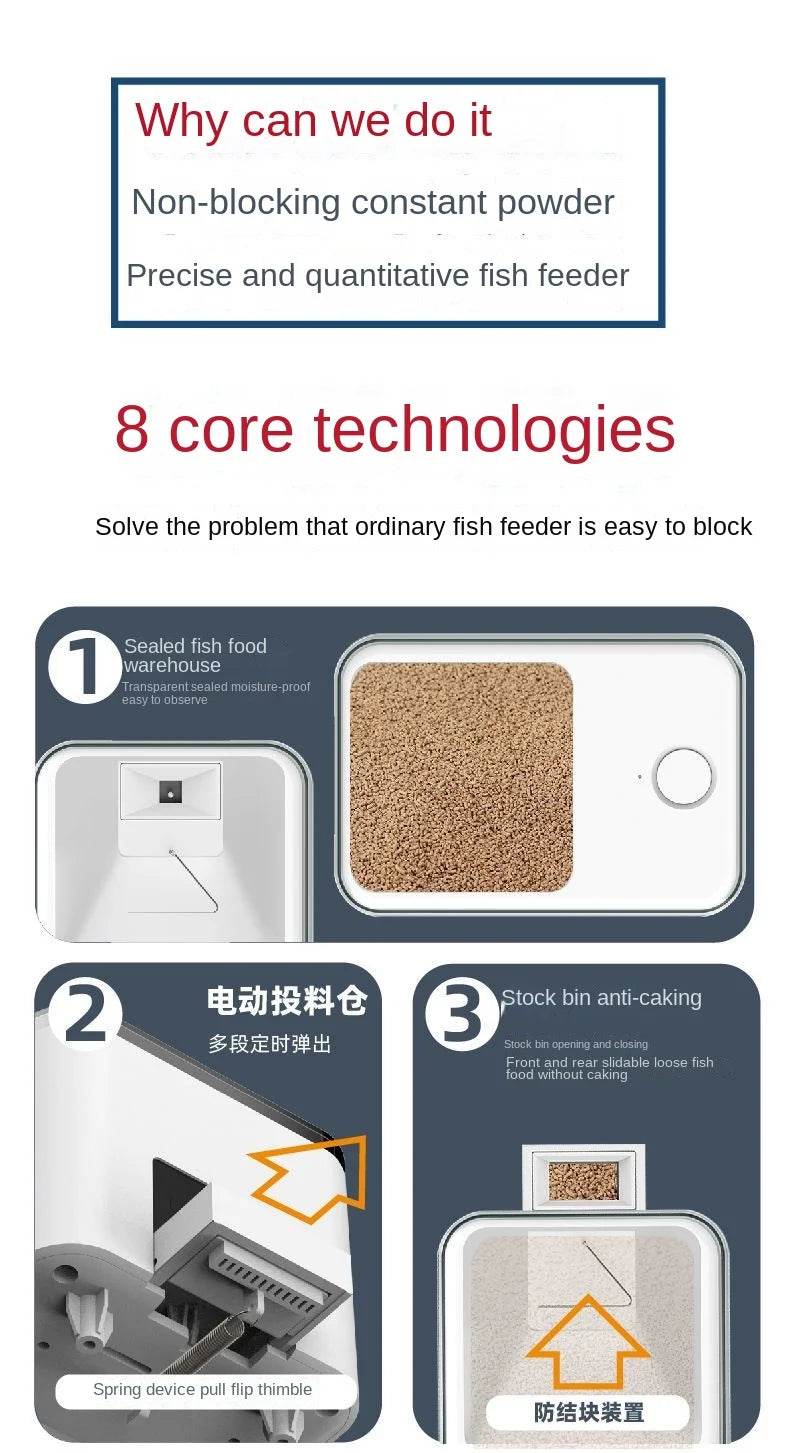 Alimentation automatique pour Aquarium, synchronisation/Wifi, sans fil, application pour téléphone Intelligent, haut-parleur Intelligent, télécommande vocale, alimentation des poissons - Animaleriex