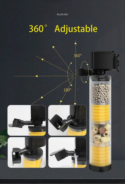 Filtre silencieux 220V 50Hz pour Aquarium, tortue, poisson, pompe à eau Submersible, Bio éponge, écumoire, fabricant de vagues, accessoires de filtres - Animaleriex