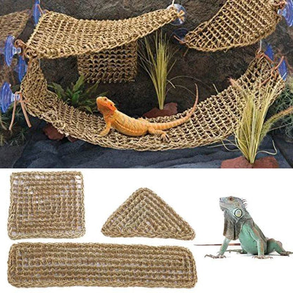 Hamac Dragon barbu pour reptiles, chaise longue pour caméléon, lézards, Gecko, serpents, Lguana, coussin d'herbe, balançoire pour animal de compagnie - Animaleriex