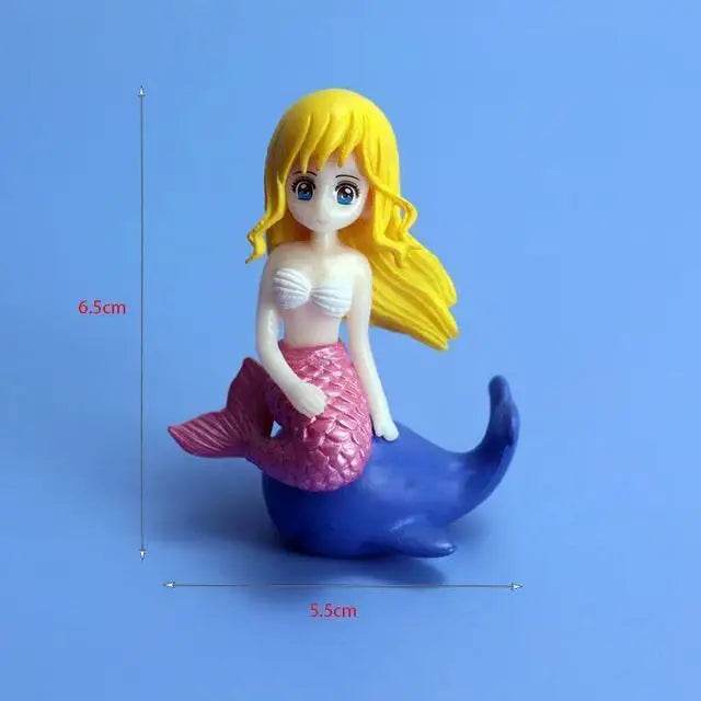 Décoration d'aquarium en plastique, petite sirène, Figurines miniatures, décoration de gâteau à faire soi-même, accessoires artisanaux de bureau - Animaleriex