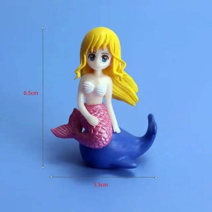 Décoration d'aquarium en plastique, petite sirène, Figurines miniatures, décoration de gâteau à faire soi-même, accessoires artisanaux de bureau - Animaleriex