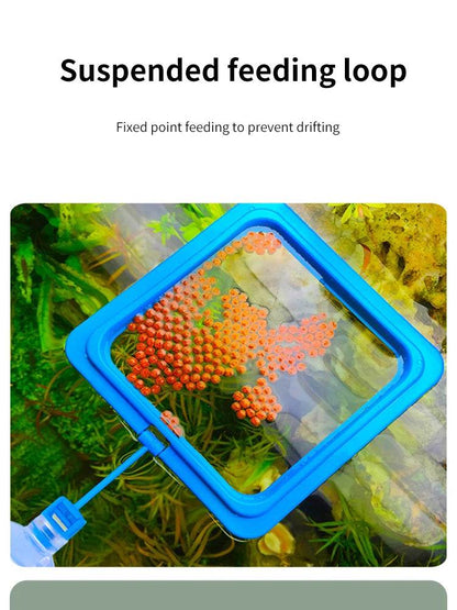 Anneau d'alimentation flottant pour poissons, Station d'aquarium à cercle carré avec ventouse, distributeur de nourriture facile, conception peu encombrante - Animaleriex