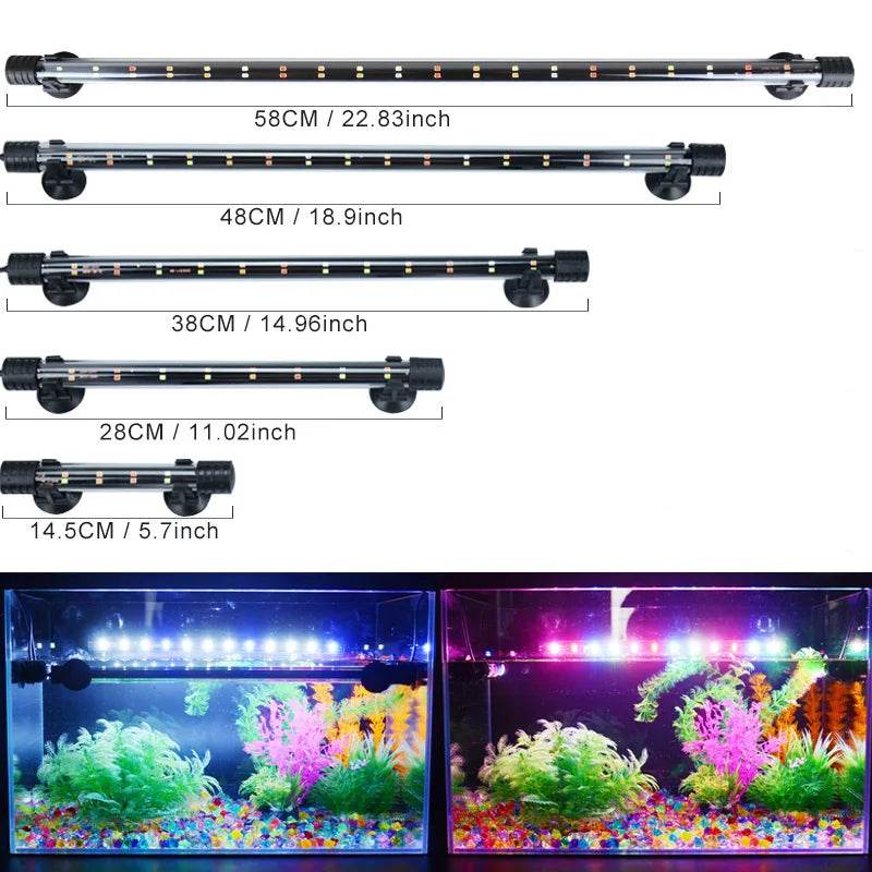 14-58CM lumière d'aquarium réservoir de poisson lampe de lumière Submersible étanche sous-marine lumières LED éclairage d'aquarium - Animaleriex