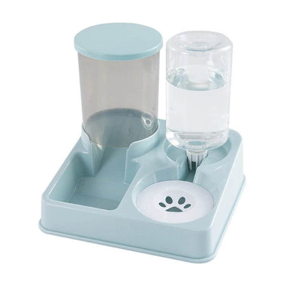 Ensemble de distributeur d'eau automatique pour chat, distributeur automatique d'eau et de nourriture pour animaux de compagnie incliné 2 en 1, distributeur de nourriture et d'eau par gravité - Animaleriex