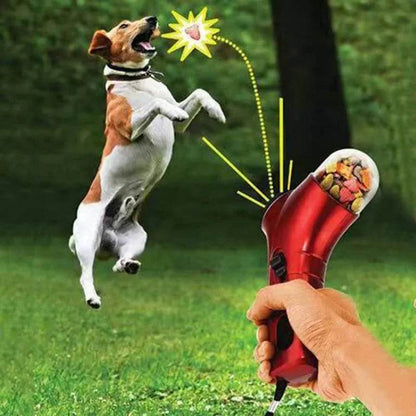 Distributeur de friandises interactif Portable, équipement d'entraînement de nourriture pour chiens, pistolet lanceur, distributeur de collations pour animaux de compagnie, accessoires, fournitures d'outils, produit - Animaleriex