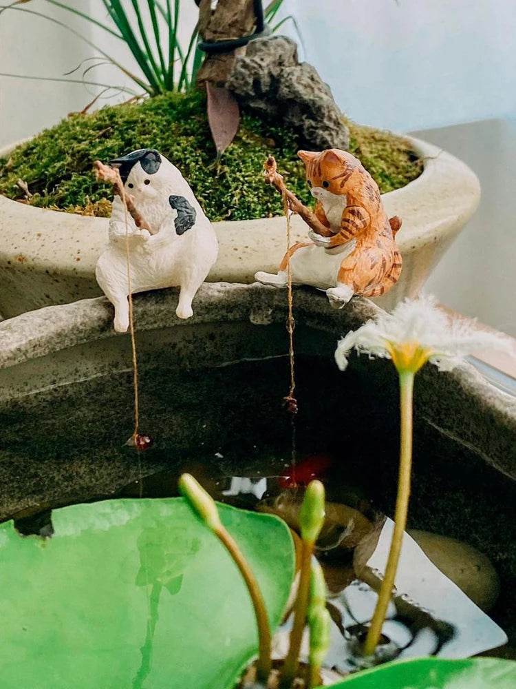 Décoration d'aquarium de pêche pour chat, 1 pièce, Statues d'aménagement paysager, affichage, décorations suspendues pour chat de pêche - Animaleriex