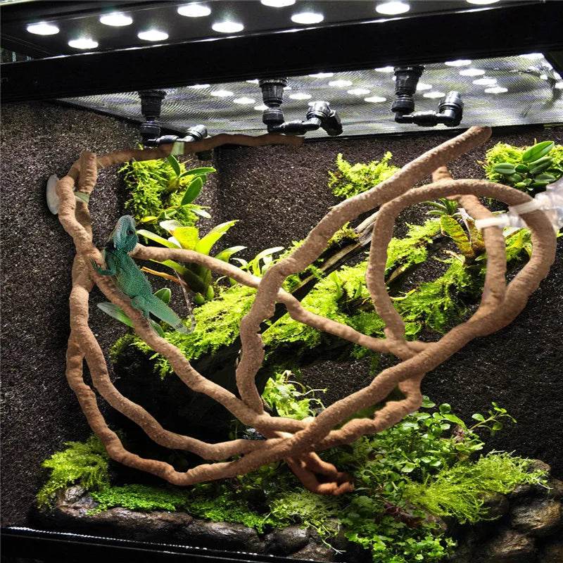 Grandes vignes flexibles en rotin, décoration d'habitat, Branches de Jungle pliables, fournitures pour animaux de compagnie, décor de Terrarium pour Reptiles, 1.5/2.5/3m - Animaleriex