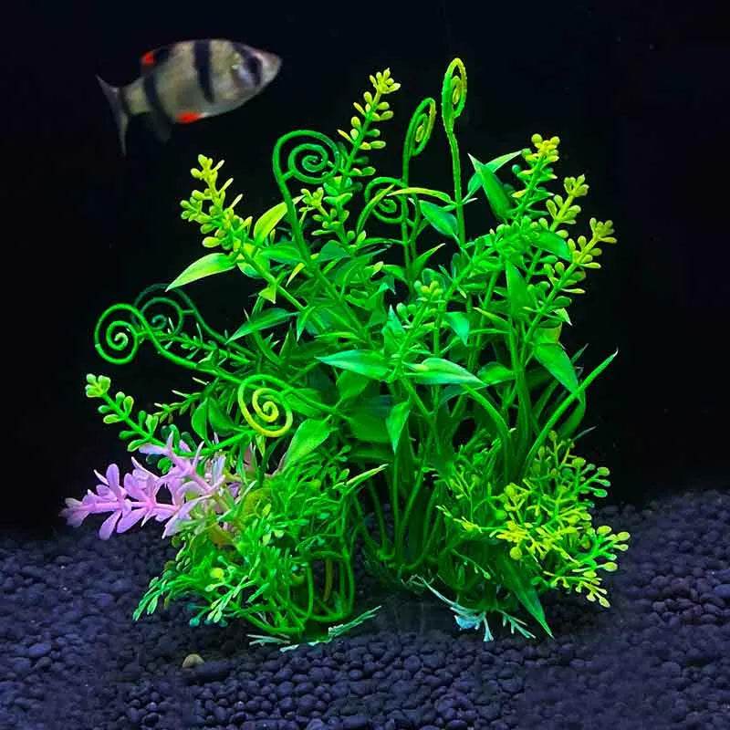 Plantes artificielles sous-marines en plastique pour Aquarium, faux arbuste aquatique, visualisation d'herbe verte, décoration de Simulation - Animaleriex